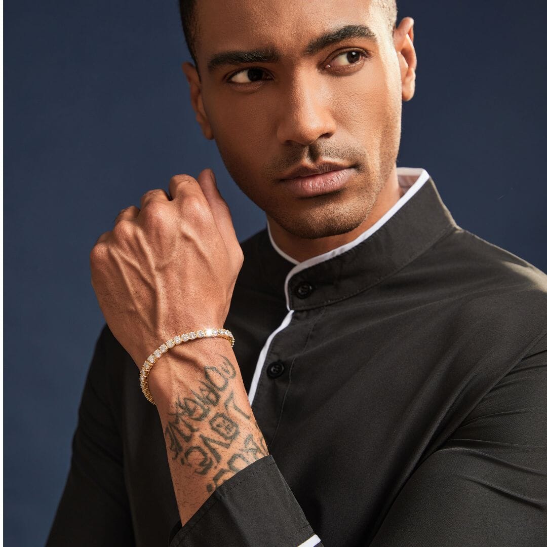 Moissanite Diamond Tennis Chain Bracelet in 14K Gold - 5mm Bracelets 