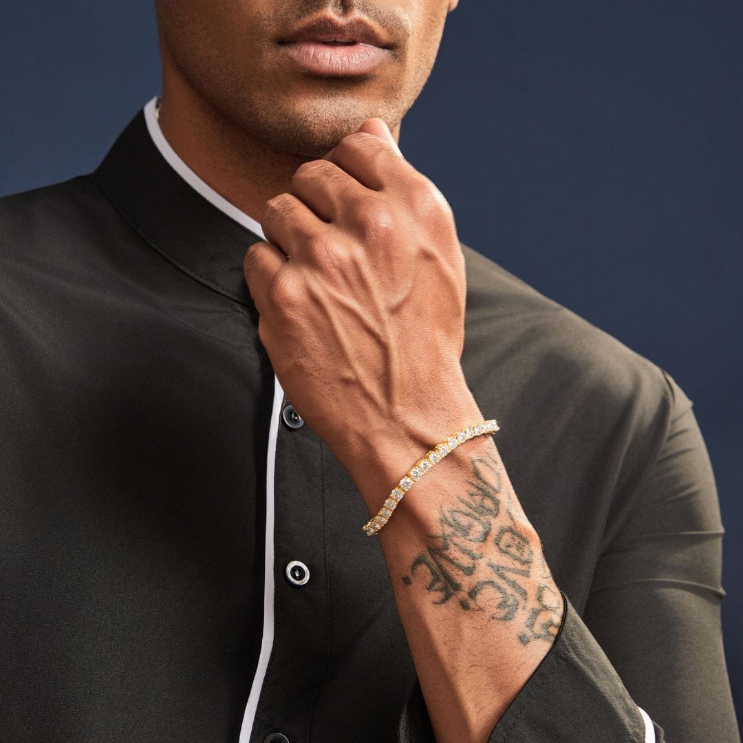 Moissanite Diamond Tennis Chain Bracelet in 14K Gold - 5mm Bracelets 