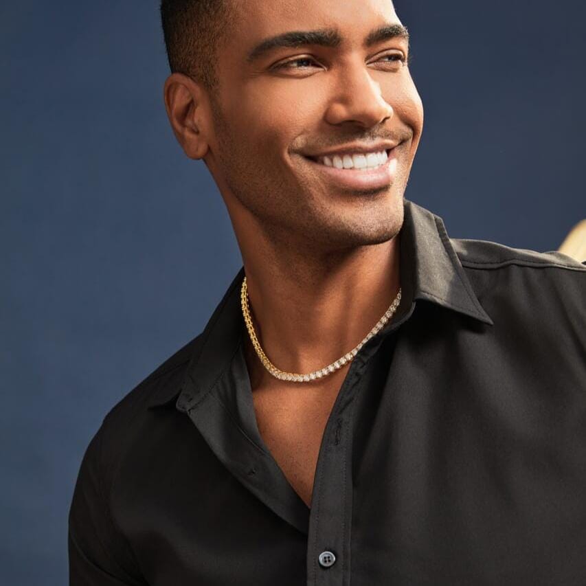 Moissanite Diamond Tennis Chain Necklace in 14K Gold - 5mm Necklaces 