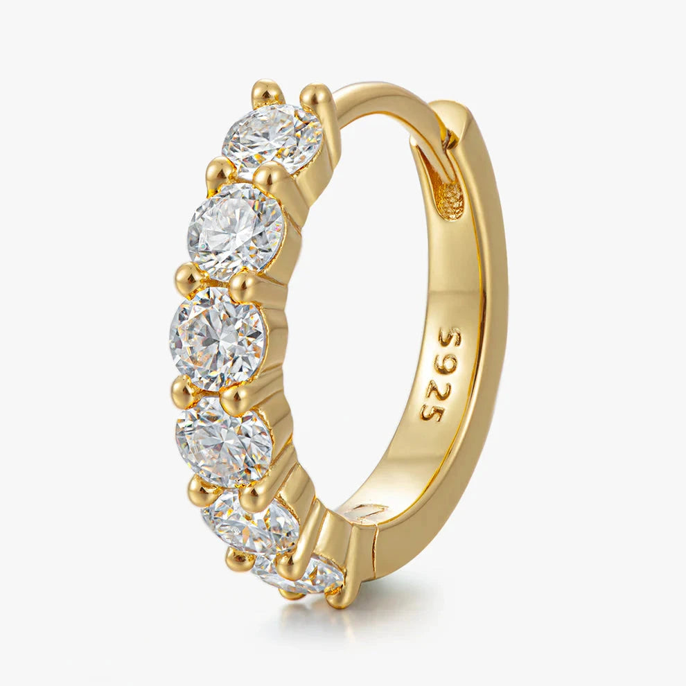 Moissanite Diamond Tennis Hoop Earrings in 14K Gold - 20mm Earrings 