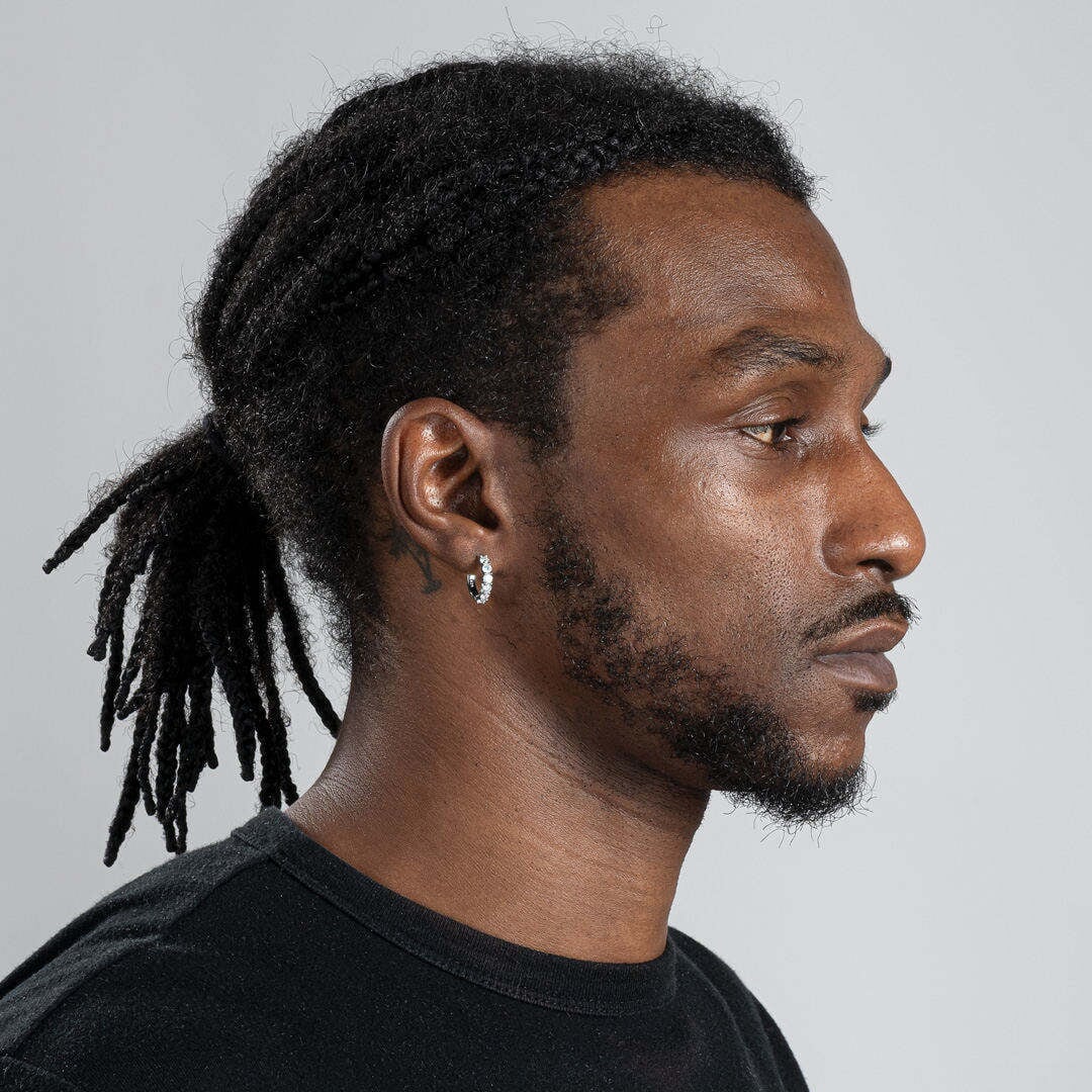 Moissanite Diamond Tennis Hoop Earrings in White Gold - 20mm Earrings 