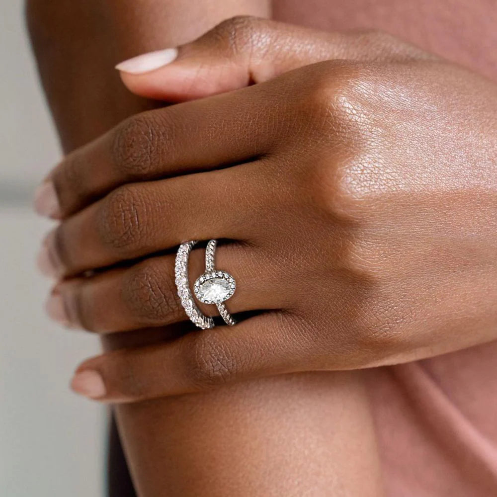 Oval Cut Moissanite Diamond Ring for Women Rings 