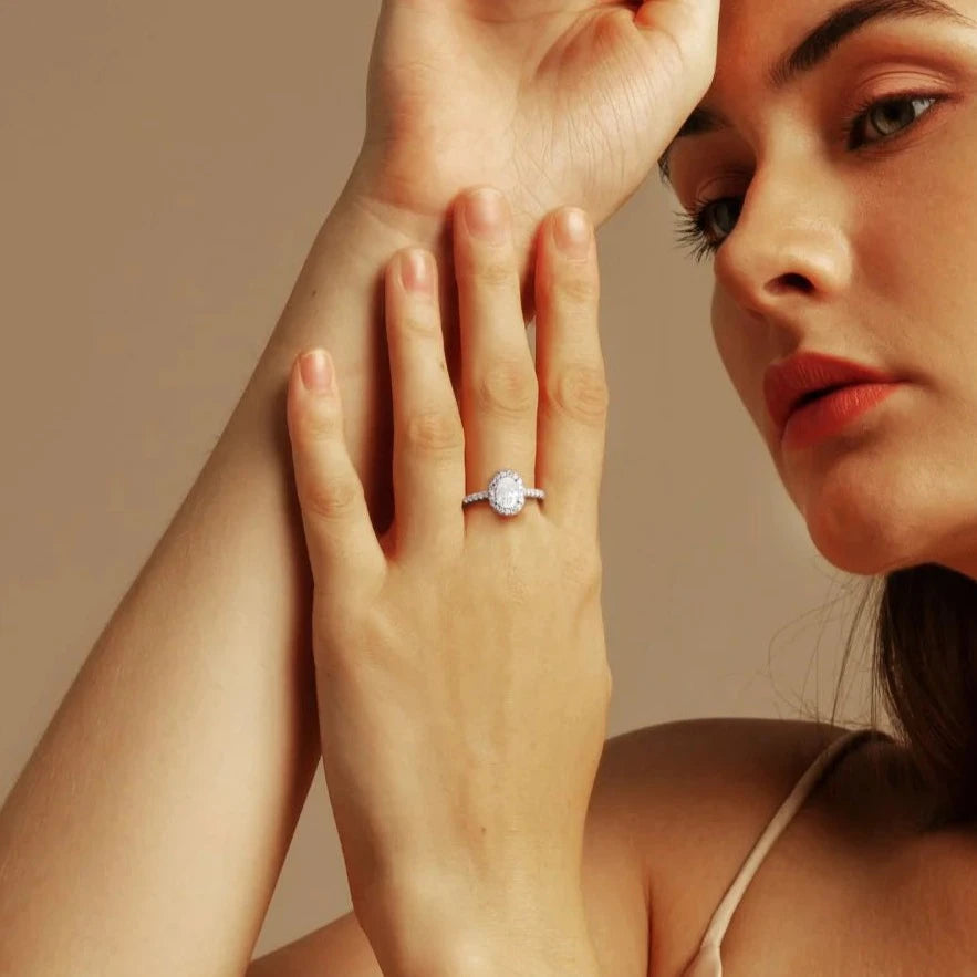 Oval Cut Moissanite Diamond Ring for Women Rings 
