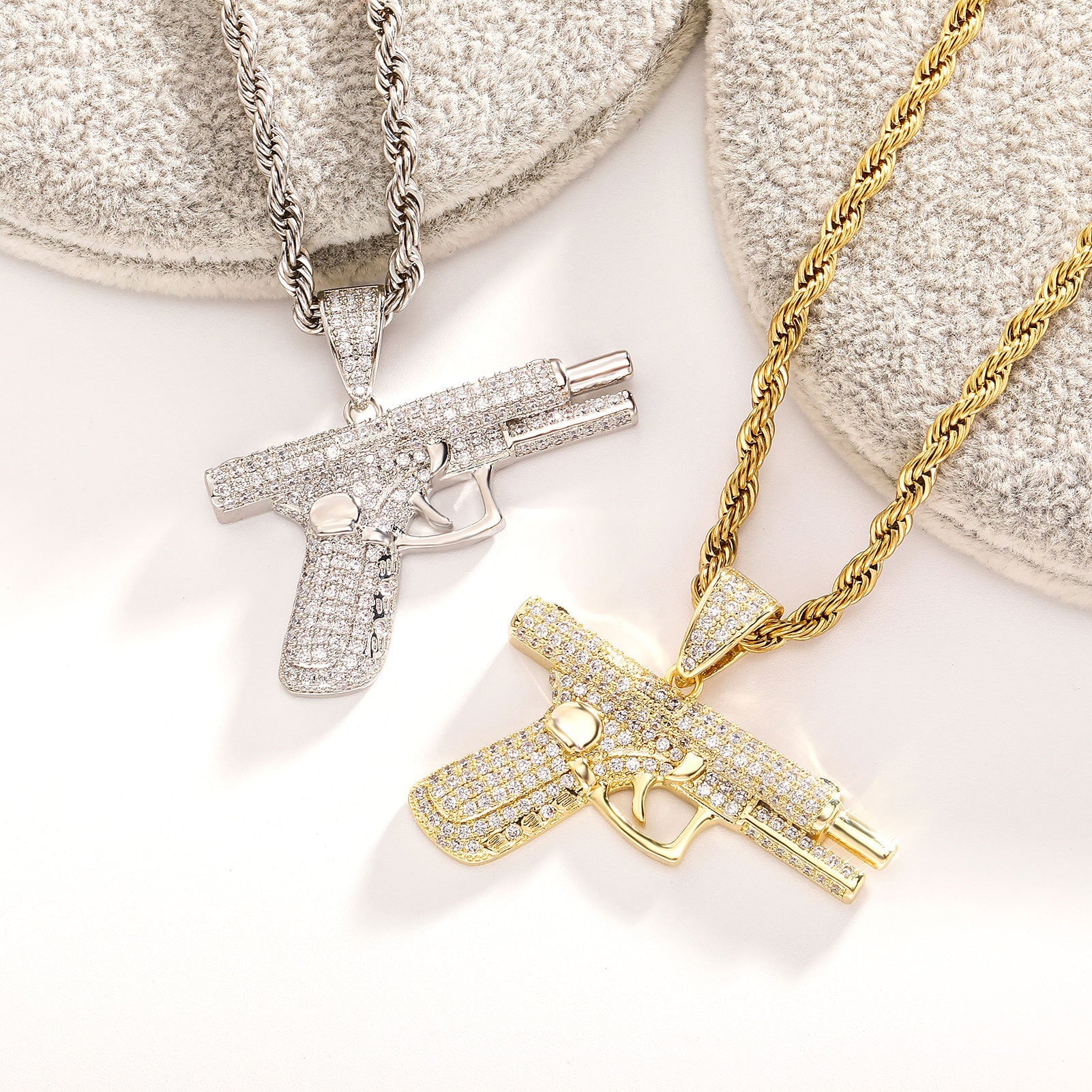 Pistol Handgun Pendant - 1.5inch Charms & Pendants 