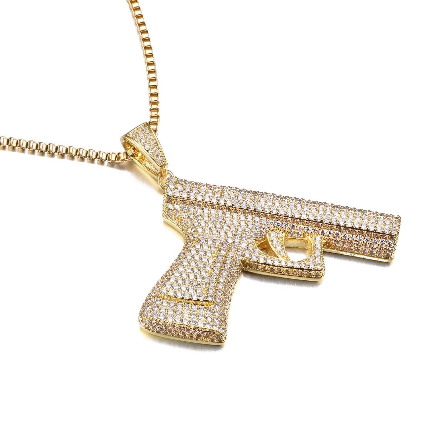Pistol Handgun Pendant - 3.5inch Charms & Pendants 