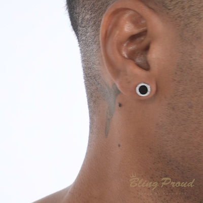 The Black Magic II® - 925 Sterling Silver Black Onyx Round Stud Earrings