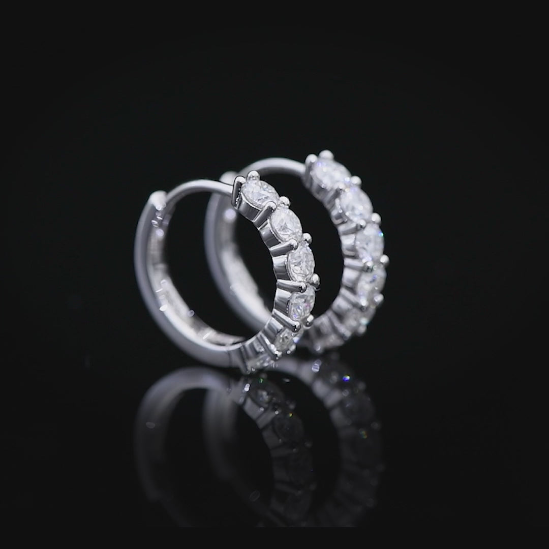 Bling Proud Moissanite Tennis Hoop Earrings
