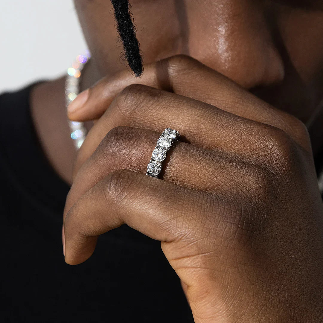 S925 Moissanite Diamond Eternity Ring - 5mm Rings 