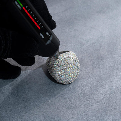 S925 Moissanite Diamond Fully Iced Lagre Oval Ring - VVS1 Rings 
