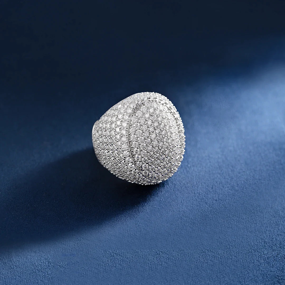 S925 Moissanite Diamond Fully Iced Lagre Oval Ring - VVS1 Rings 