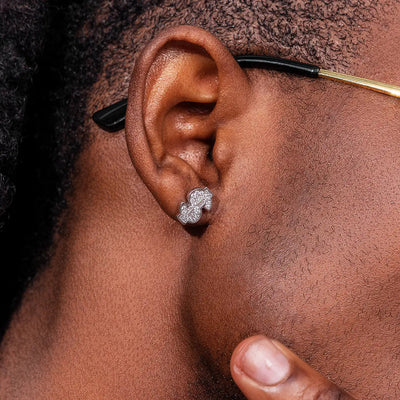 S925 Moissanite Dollar Sign Stud Earrings - VVS1 Earrings 