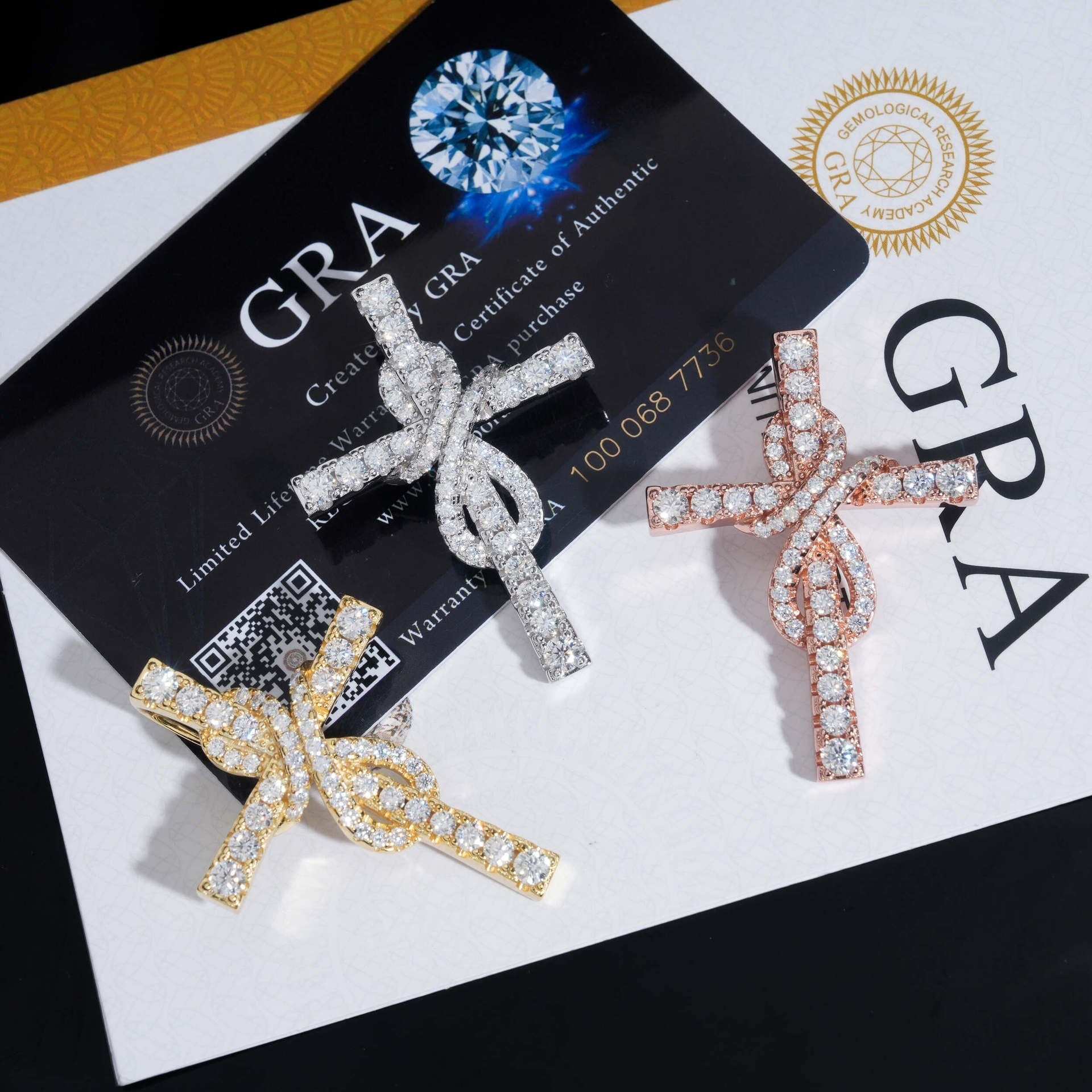 S925 Moissanite Infinity Cross Pendant Charms & Pendants 