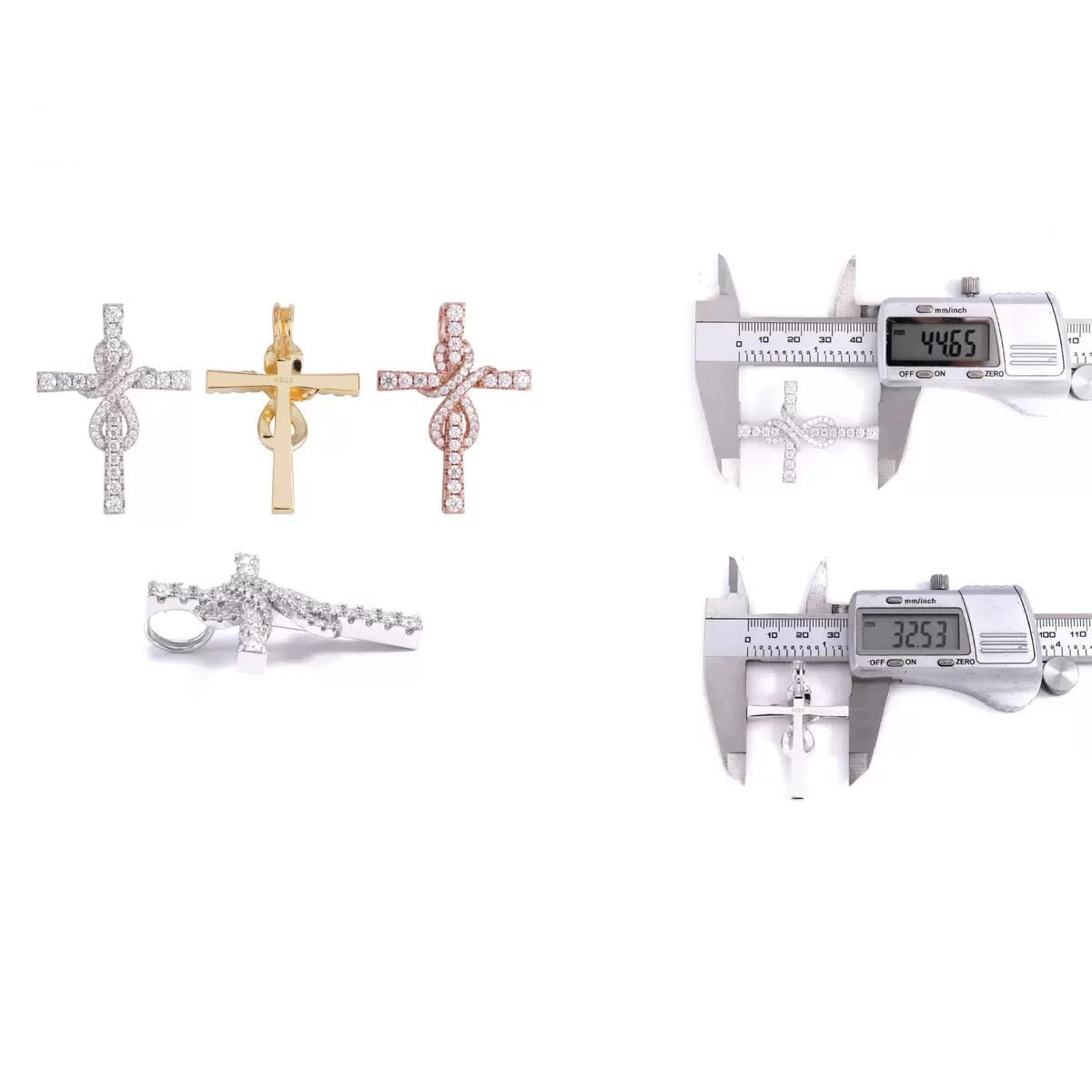 S925 Moissanite Infinity Cross Pendant Charms & Pendants 