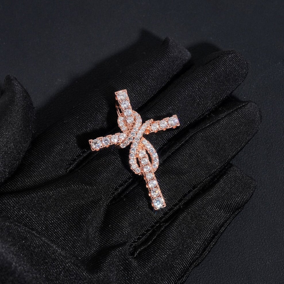 S925 Moissanite Infinity Cross Pendant Charms & Pendants 