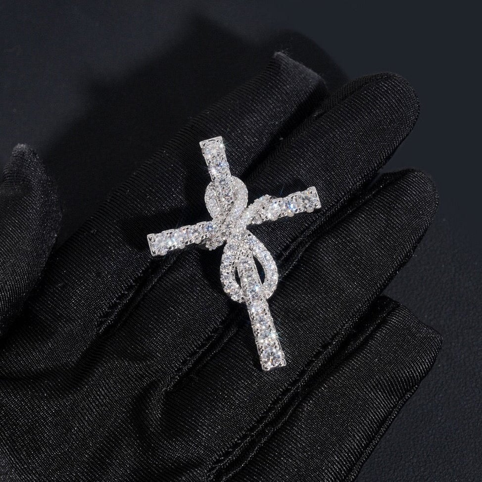S925 Moissanite Infinity Cross Pendant Charms & Pendants 