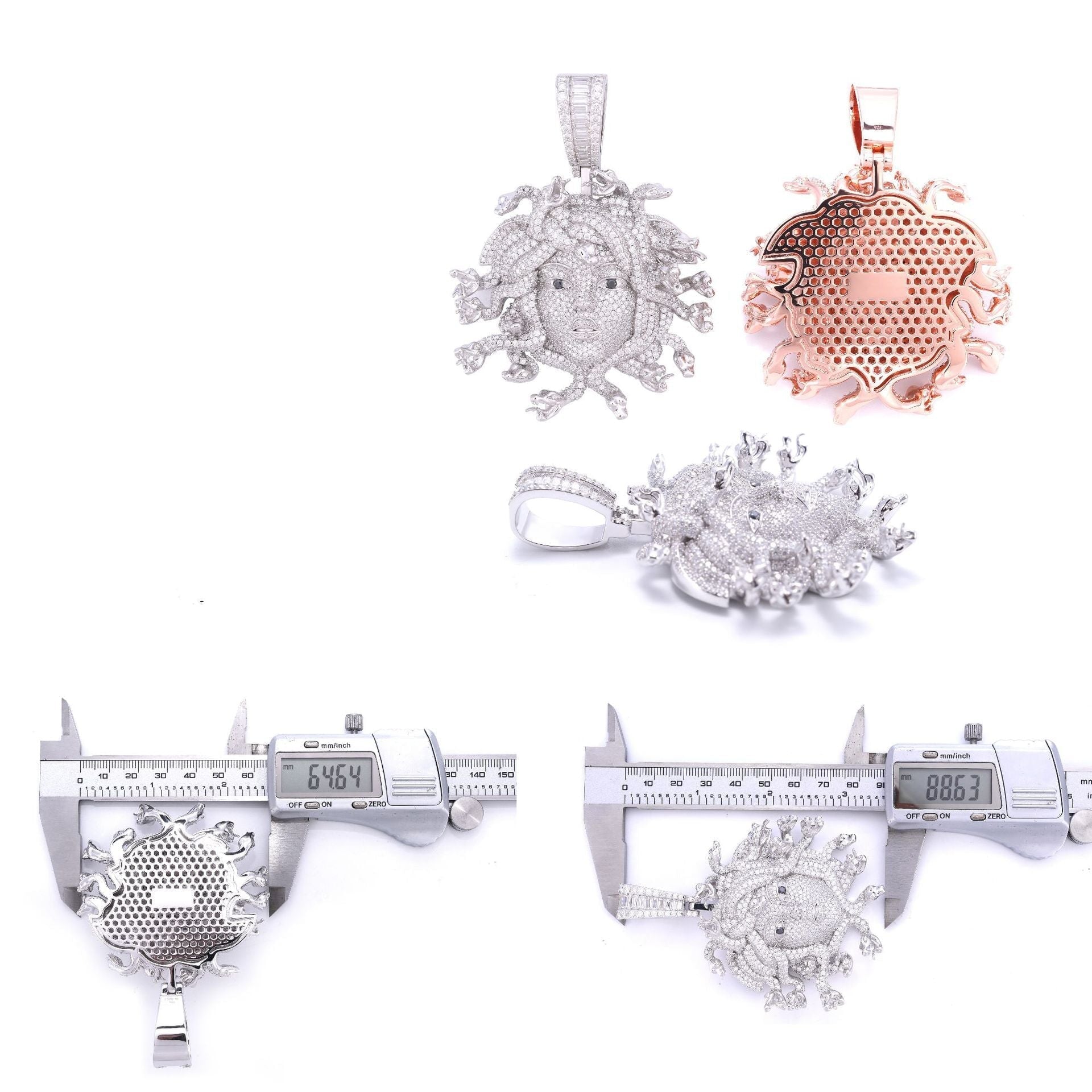 S925 Moissanite Medusa Head Pendant Charms & Pendants 