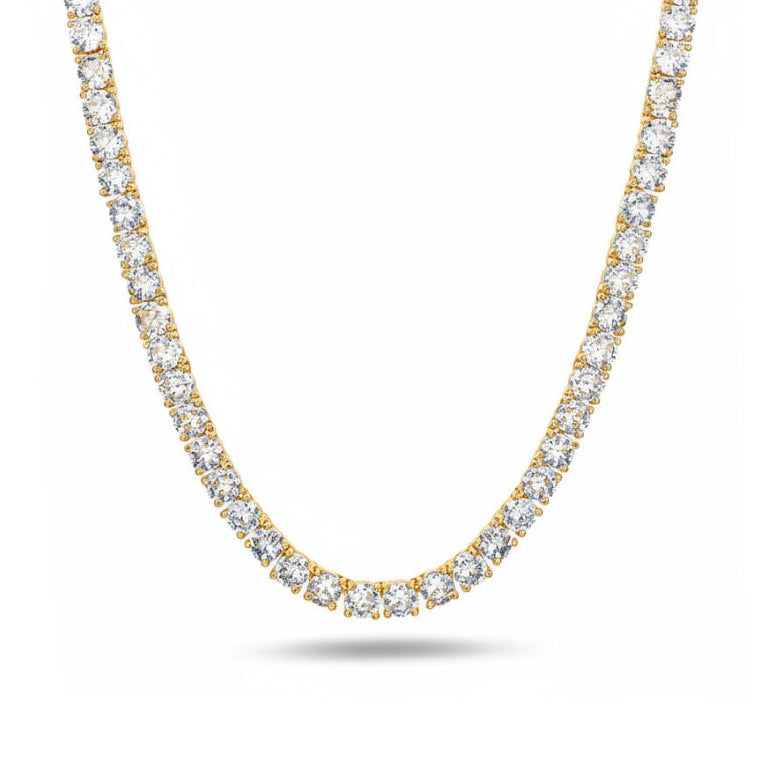 S925 Moissanite Tennis Chain in 14K Gold - 4mm Necklaces 