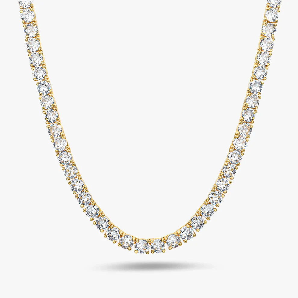 S925 Moissanite Tennis Chain in 14K Gold - 4mm Necklaces 