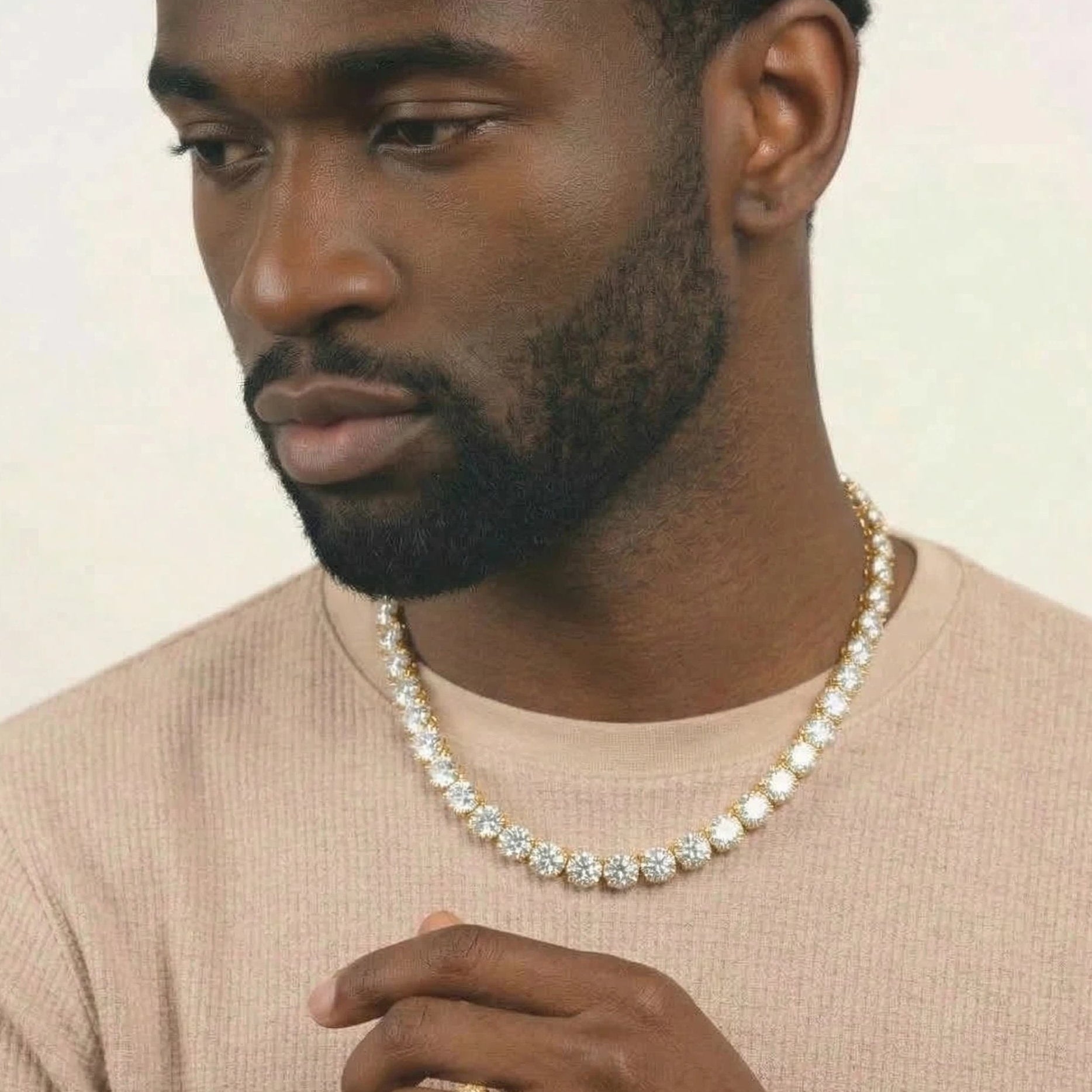 S925 Moissanite Tennis Chain in 14K Gold - 6.5mm Necklaces 