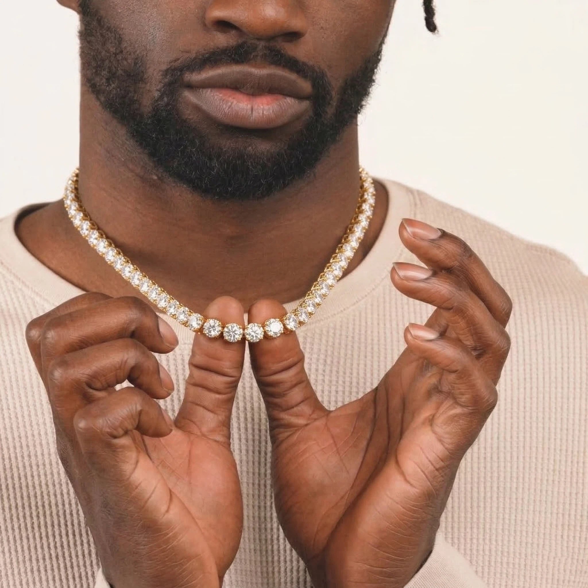 S925 Moissanite Tennis Chain in 14K Gold - 6.5mm Necklaces 