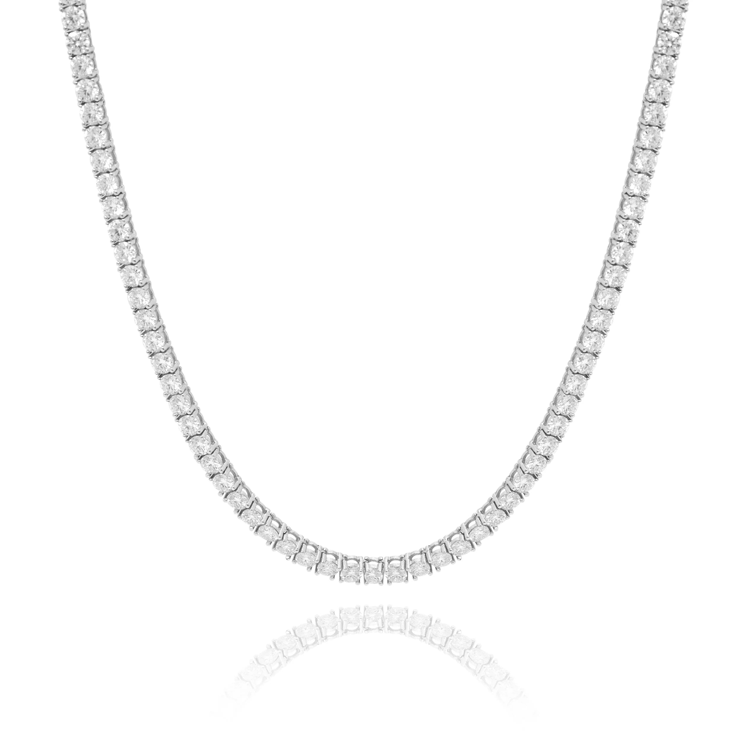 S925 Moissanite Tennis Chain in White Gold - 3mm Necklaces 