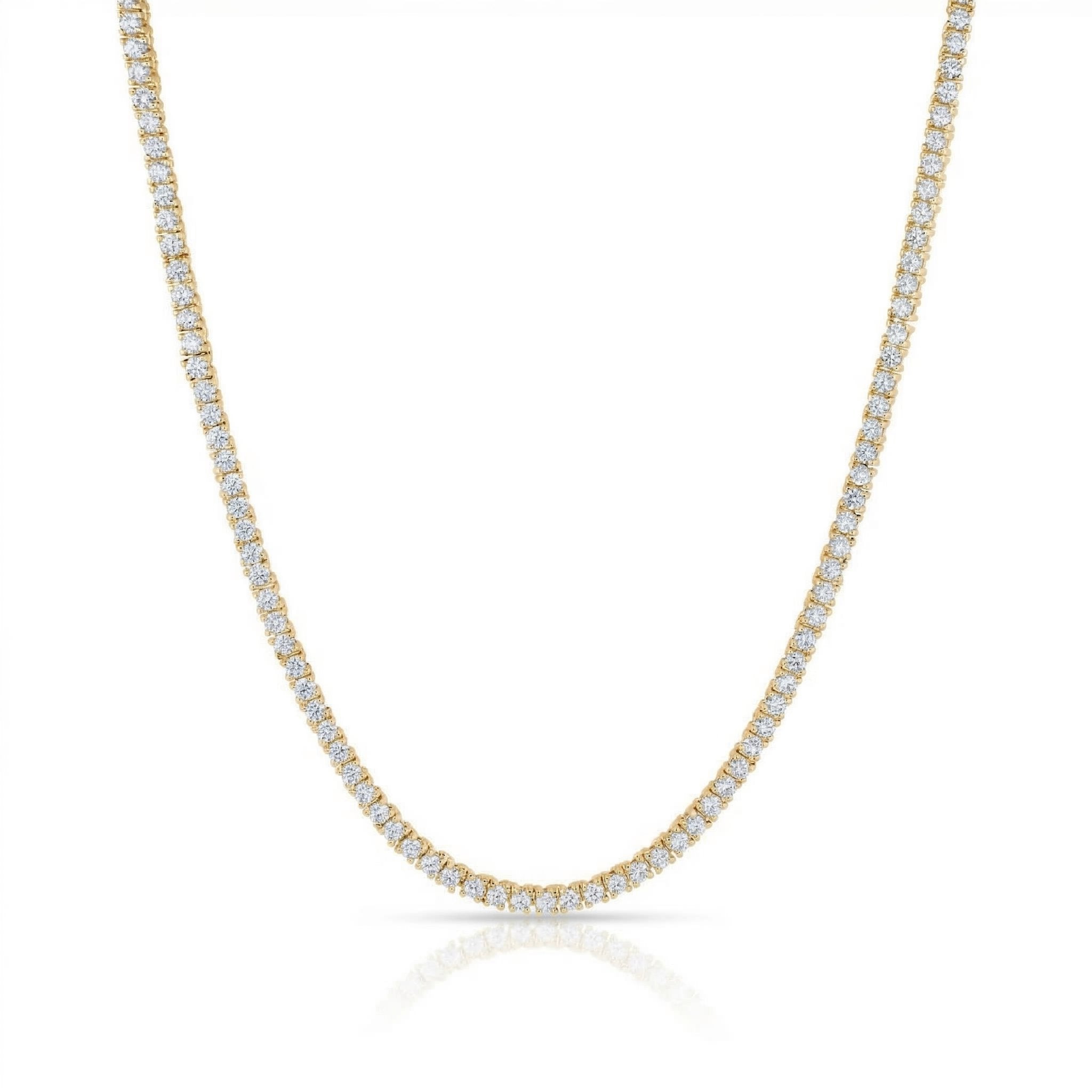 S925 Moissanite Tennis Chain Necklace in 14K Gold - 2mm Necklaces 