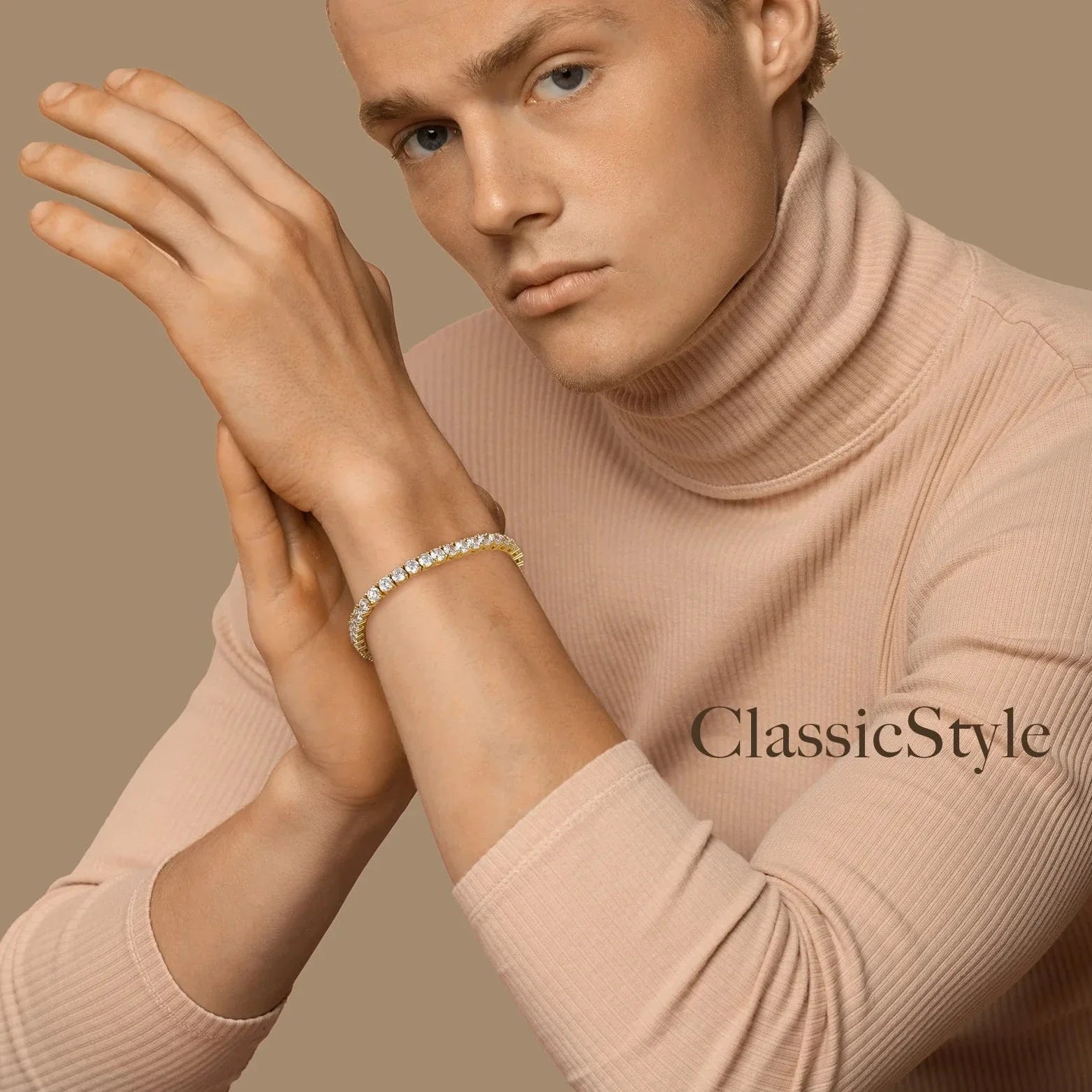 S925 Silver CZ Diamond Tennis Bracelet in 14K Gold - 5mm Bracelets 