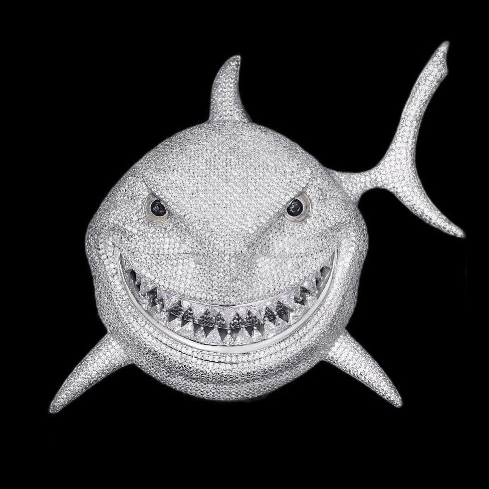 Tekashi 6ix9ine’s Iced Out Shark Pendant (Large Size 5 Inch Tall) Charms & Pendants 