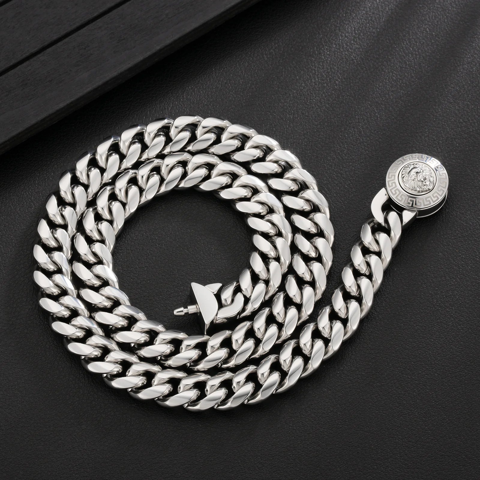 The King - 12mm Cuban Link Chain in White Gold Plated Necklaces 