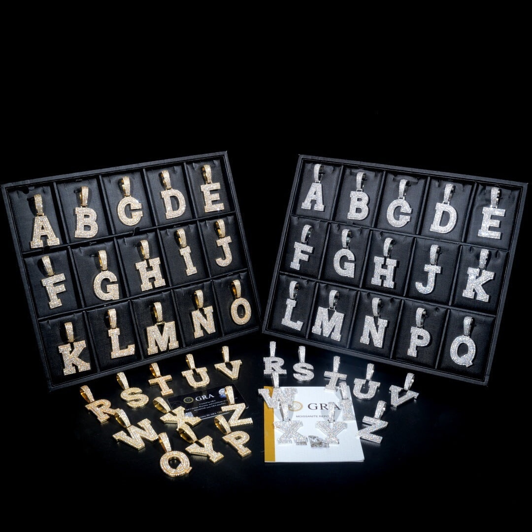 The Statement® - Custom Moissanite Letters Pendant Charms & Pendants 