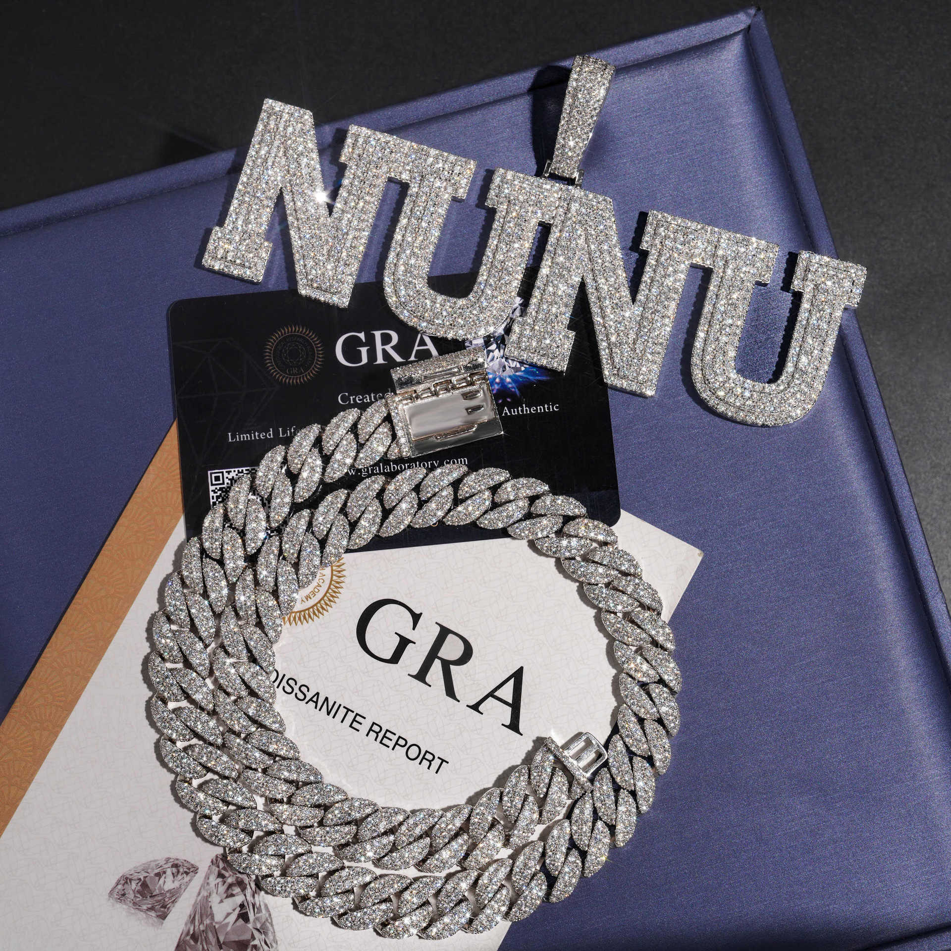 The Statement® - Custom Moissanite Letters Pendant Charms & Pendants 