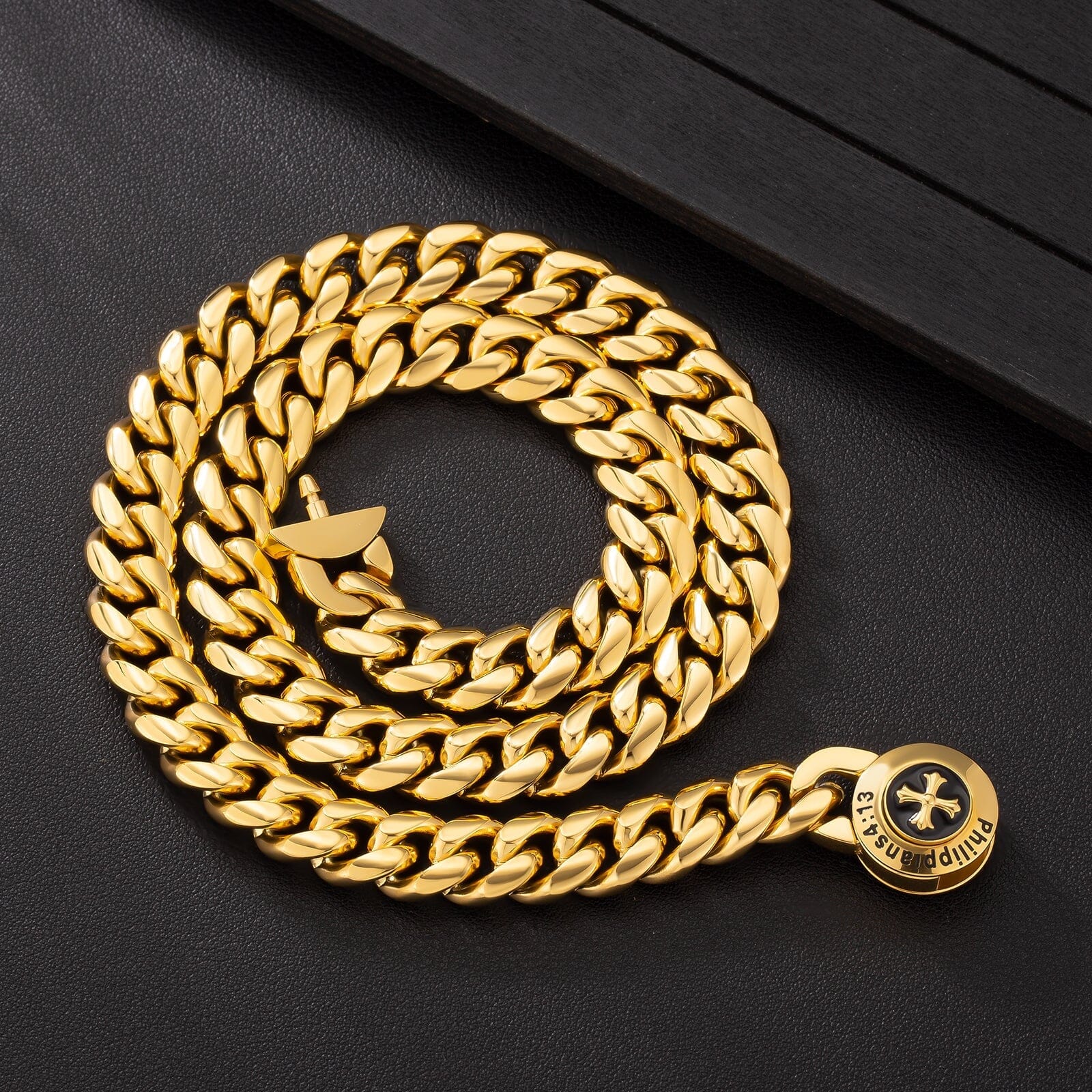The Strength - 12mm Cuban Link Chain in 18K Gold Plated Necklaces 