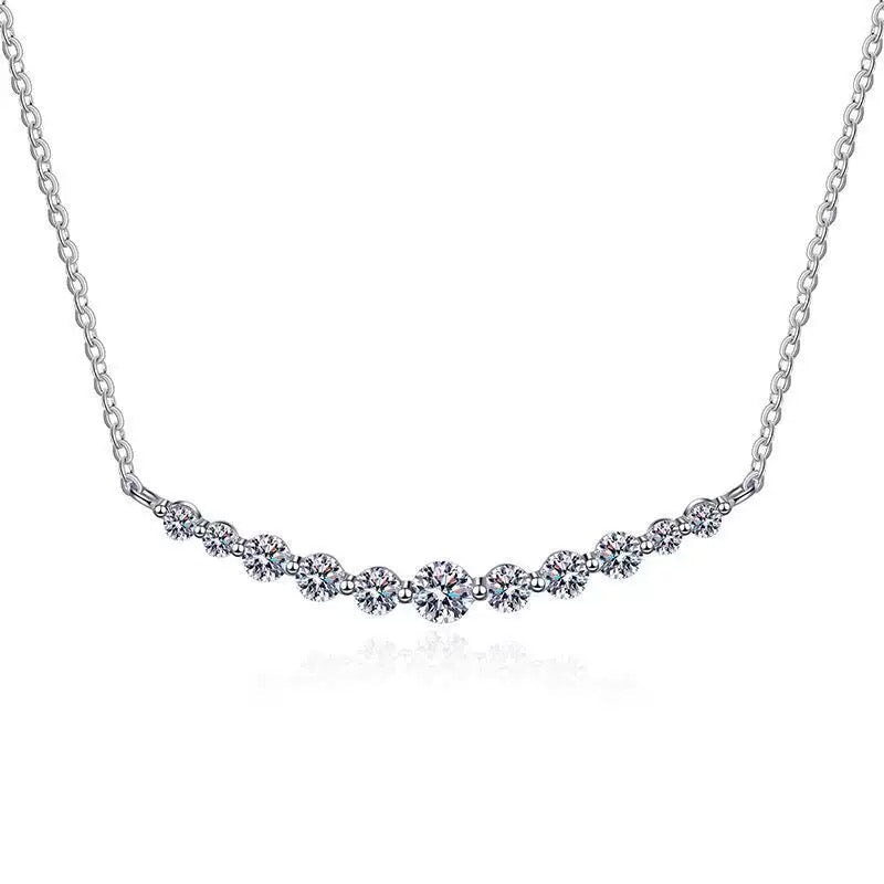 U-Smile S925 Moissanite Necklace in White Gold Necklaces 