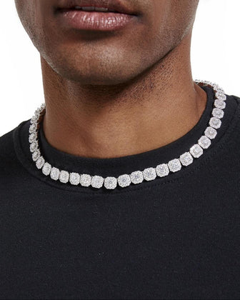 VVS1 Moissanite Diamond S925 Cluster Tennis Chain - 10mm Necklaces 