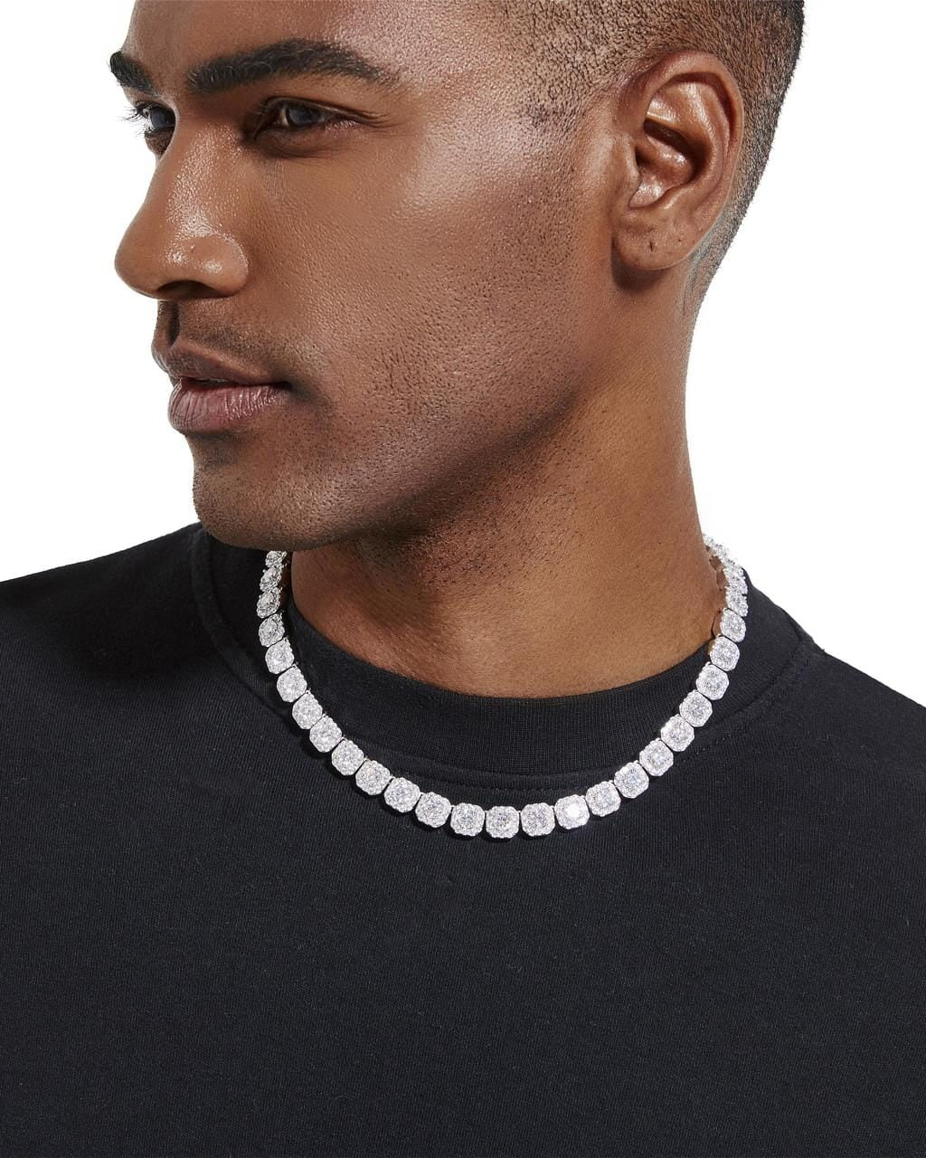 VVS1 Moissanite Diamond S925 Cluster Tennis Chain - 10mm Necklaces 