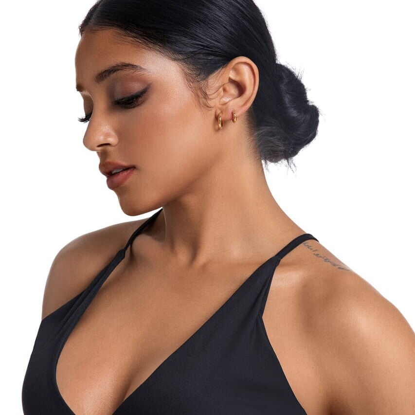 Women's 925 Sterling Silver Huggie Hoop Earrings in 14K Gold Earrings 