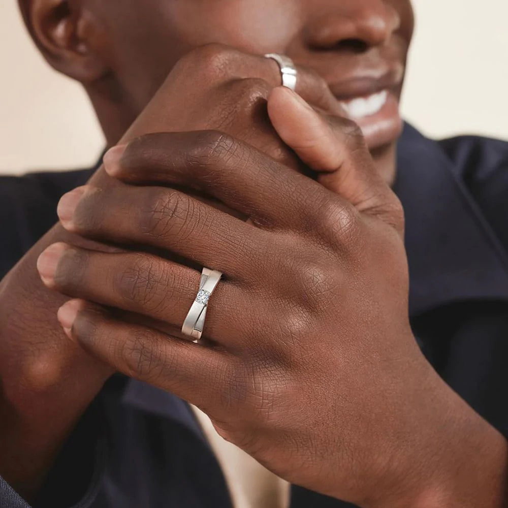 0.20 Carats VVS1 Moissanite Diamond Ring Rings 