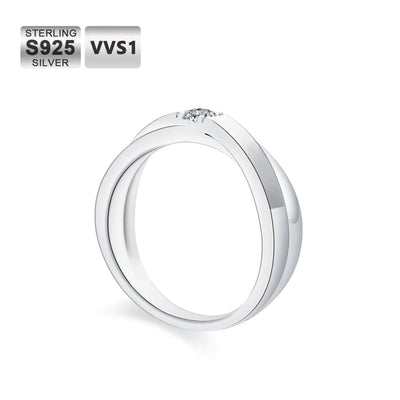 0.20 Carats VVS1 Moissanite Diamond Ring Rings 