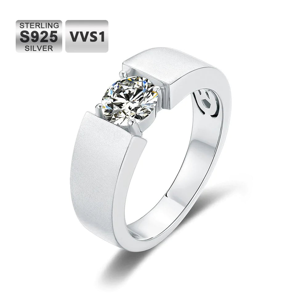 1.0 Carats VVS1 Moissanite Diamond Ring Rings 