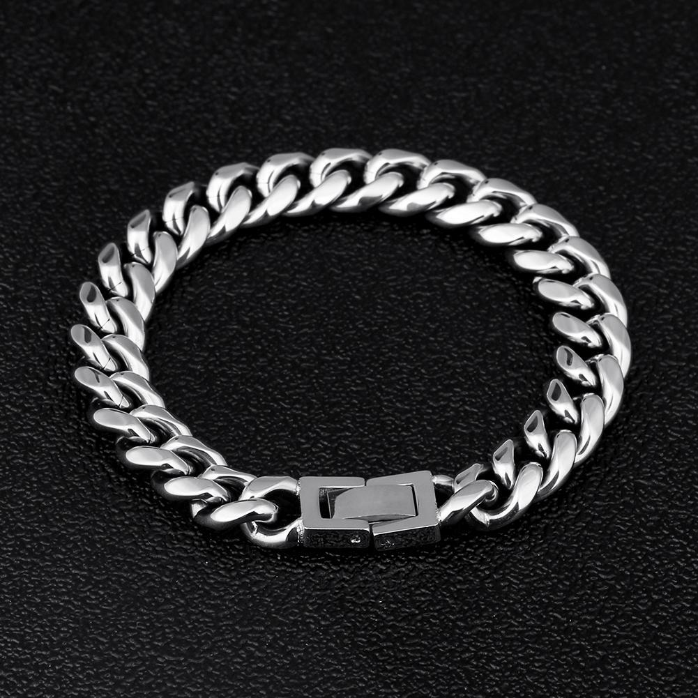 10mm Miami Cuban Link Bracelet White Gold Plated 