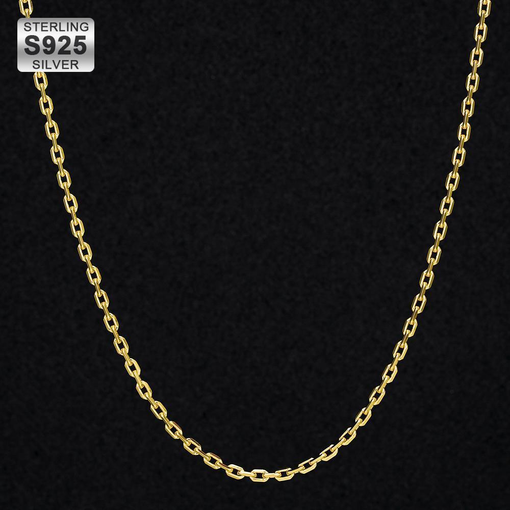 2.5mm Cable Chain in 925 Sterling Silver 18" 18K Gold 925 Sterling Silver
