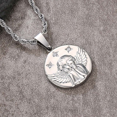 Angle Coin Pendant Necklace 