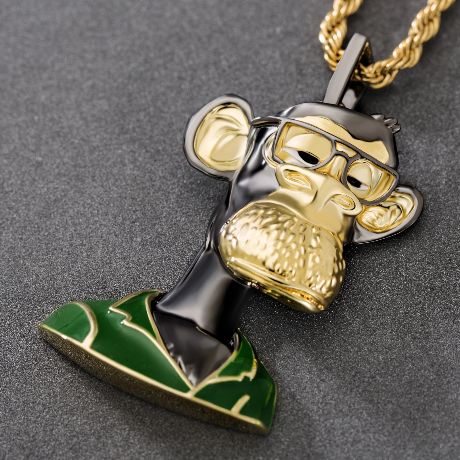 Bling Proud X Bored Ape NFT Pendant with Black Glasses Charms & Pendants 