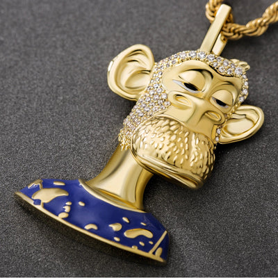 Bling Proud X Bored Ape NFT Pendant with Iced Hair 