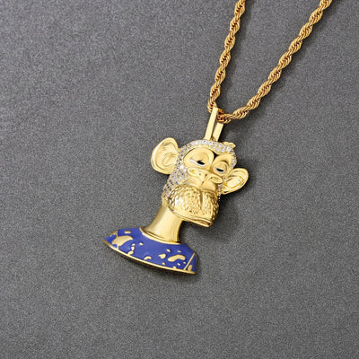 Bling Proud X Bored Ape NFT Pendant with Iced Hair 