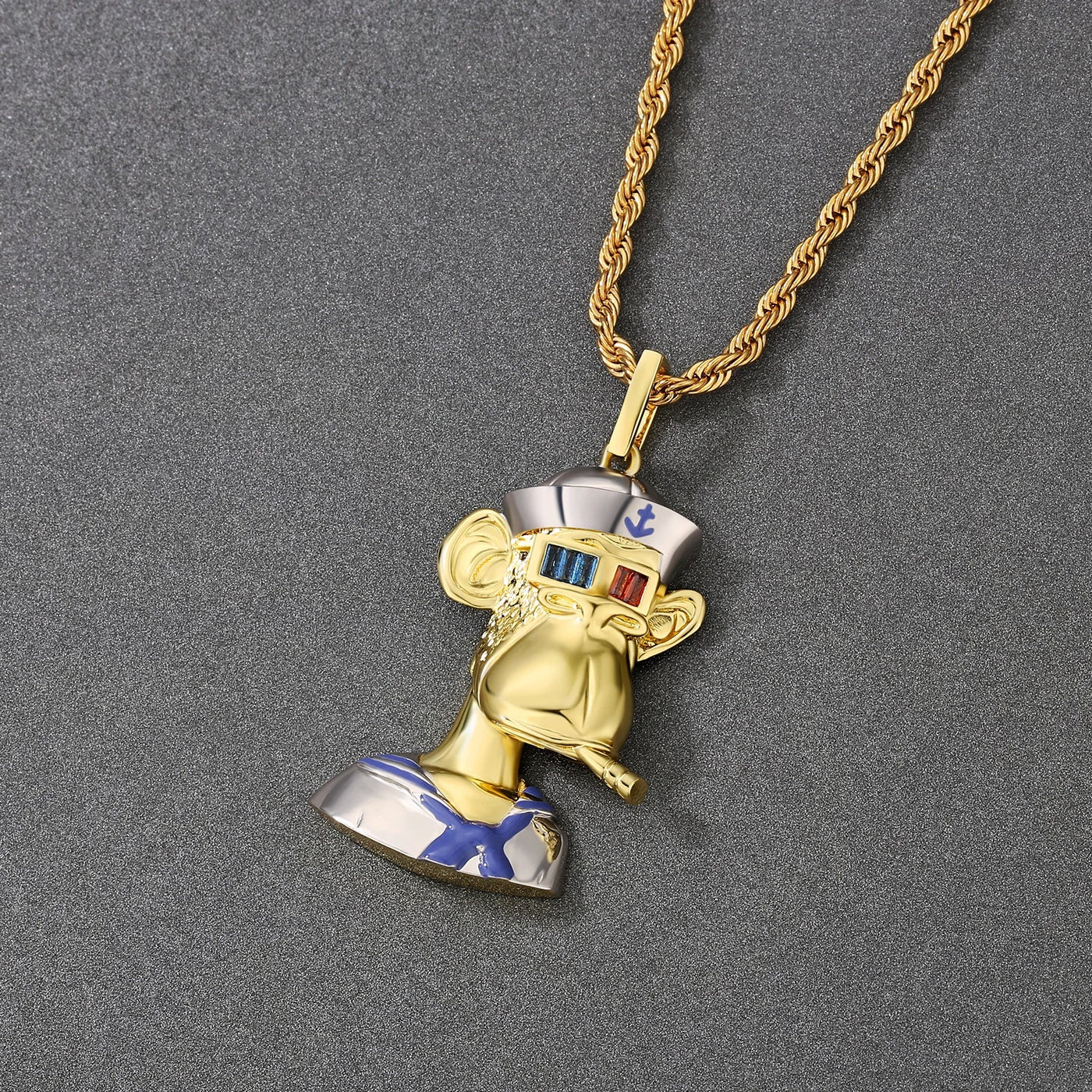 Bling Proud X Bored Ape NFT Pendant with Stones Eyes 