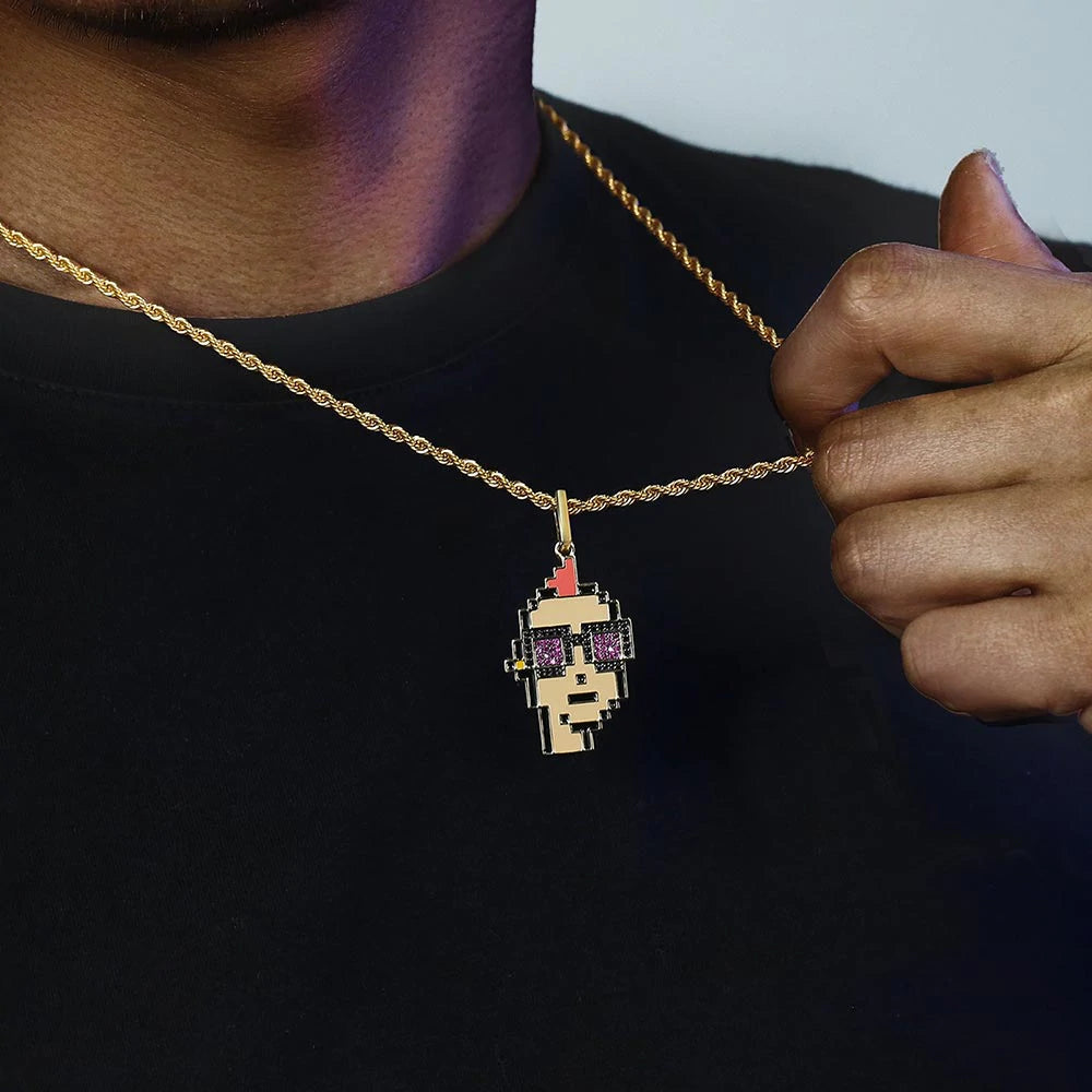 Bling Proud X Crypto Punk NFT Pendant Red Hair Man 