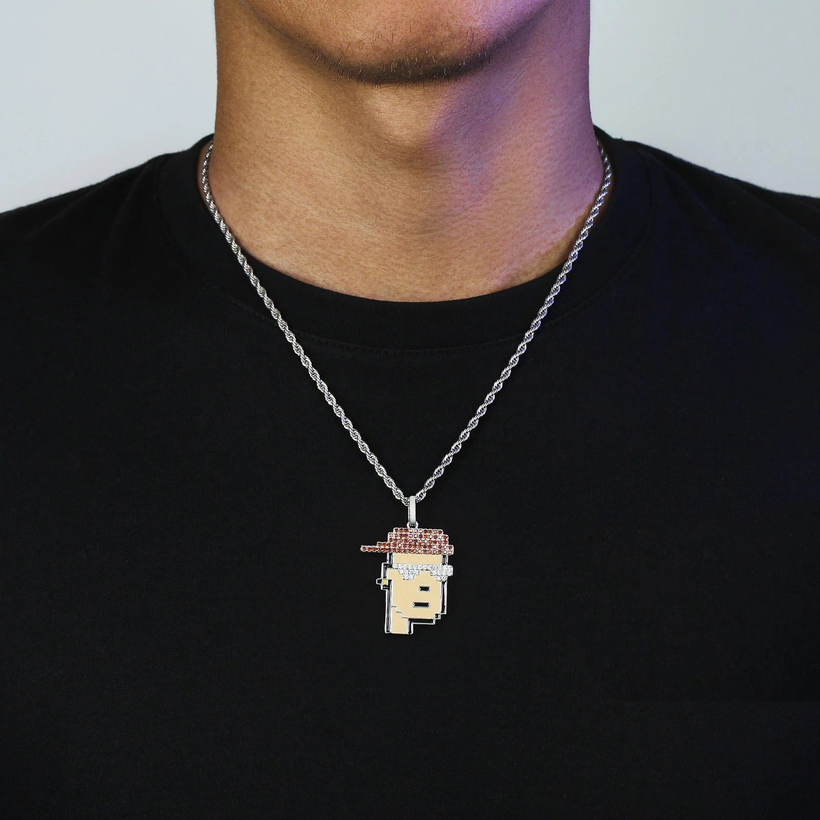 Bling Proud X Crypto Punk NFT Pendant Red Hat Man 