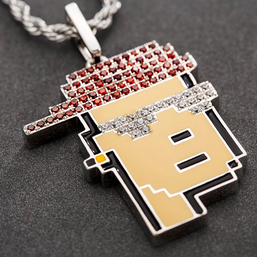 Bling Proud X Crypto Punk NFT Pendant Red Hat Man 