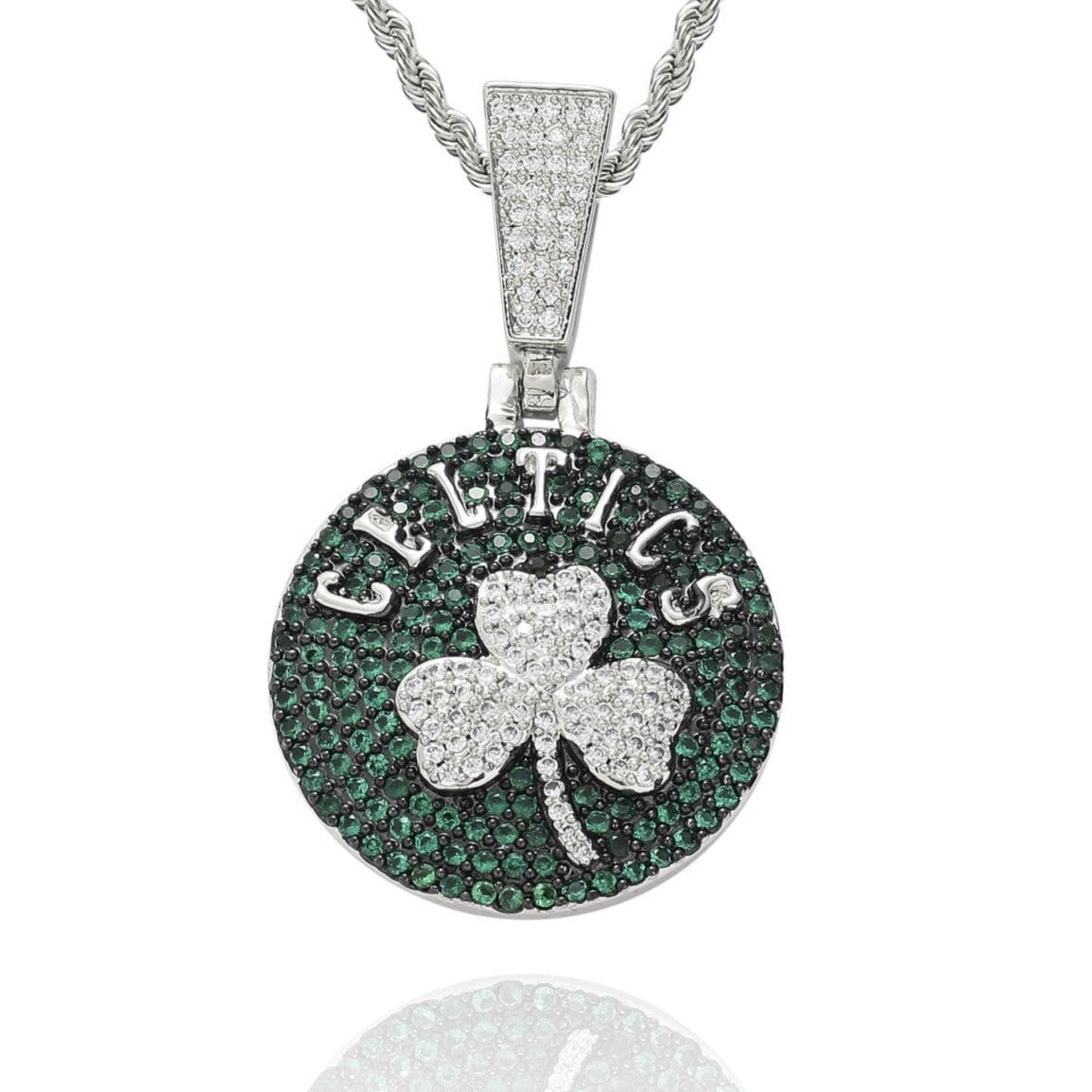 Bling Proud X NBA Boston Celtics Pendant Charms & Pendants 20" White Gold No need